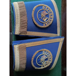 Gants à main de la meilleure qualité manchettes brodées avec des insignes maçonniques à franges cadeaux artisanat en métal Ronpex - Product Image 1