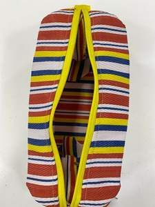 Handmade Eco-Friendly Women's Zipper Case Design Multicolor Striped Pouches Geometric Made Recycled Nylon Woven Material - Product Image 2