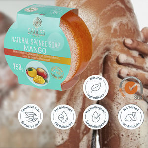 Savon Éponge Naturel à la Mangue Ligne Premium OEM/ODM Marque Privée Écologique Vente en Gros Fête des Femmes Promotion 2026 - Product Image 2