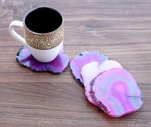 Nouveau look sous-verre en agate rose pour lot de 4 pour vaisselle de table pour la décoration, tapis de tasse, sous-verres pour table à manger pour casseroles - Product Image 3