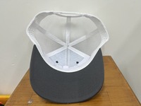 Gorras de camionero de temporada de caza, parche tejido personalizado, sombreros de camionero, gorras de camionero de 6 paneles ajustables con pico curvo de malla blanca/carbón