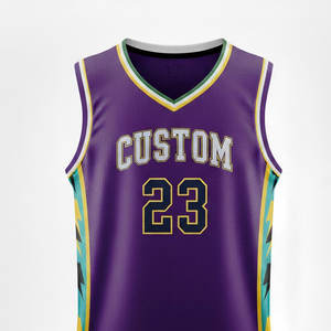 Camiseta de Baloncesto Sublimada Personalizada Unisex, Calidad Profesional, Nombre y Número del Equipo Personalizados, Corta, Transpirable, 100% Algodón - Product Image 4