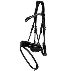 Venta al por mayor nueva brida de cuero snaffle de caballo de alta calidad en negro mejor nueva brida anatómica brida de cuero anatómica de caballo - Product Image 4