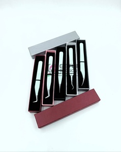 Pince à épiler courbée et droite de haute qualité pour extensions de cils, volume russe 90 degrés, revêtement en poudre Seaglass, instruments de beauté - Product Image 1