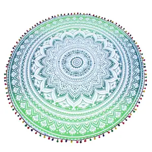 כרית מכירה חמה כרית בד mandala sandala tapestry mandala tapestry בד mandala סיבוב חוף לזרוק תוצרת הודו