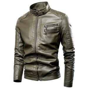 Veste en cuir pour motard pour homme Veste parka en cuir d'agneau véritable vieilli de qualité supérieure pour homme - Product Image 2