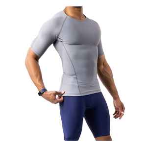 T-shirt de sport à manches longues pour homme avec logo personnalisé, à séchage rapide, compression, pour la course à pied, le jogging, couleur unie, vêtements de sport, printemps - Product Image 1