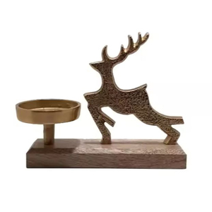 Portavelas de Metal Christmas Tress de calidad superior con Base de madera, último diseño, portavelas de Mesa para el hogar, portavelas - Product Image 2
