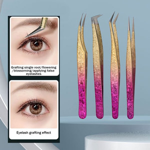 Pinzas de agarre de injerto de pestañas profesionales con logotipo personalizado, pinzas de extensión de pestañas de volumen de 90 y 45 grados - Product Image 4