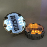 Borne de signalisation routière solaire circulaire en aluminium, étanche IP68, LED clignotante réfléchissante prismatique haute intensité pour usage urbain et autoroutier