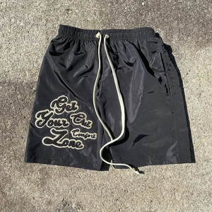 For Hudson <b>Sports</b> Unisex Luxury Acid Wash Distressed Embroidery <b>Shorts</b> 100% Cotton Eco-Friendly Streetwear for Men-Wholesale - Product Image 6