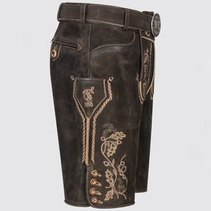 Lederhosen en cuir de vachette de qualité supérieure |   Shorts en toile unie taille mi-haute High Street |   Costume d'Oktoberfest OEM - Product Image 3