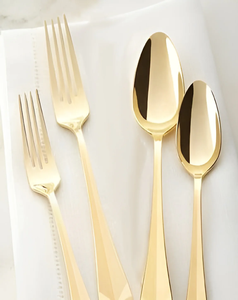 Mirror Finished <b>Gold</b> <b>Cutlery</b> <b>Set</b> With Designer Handle Elegant Flatware For Dining Table Restaurant Wedding Catering And Gifting - Product Image 2