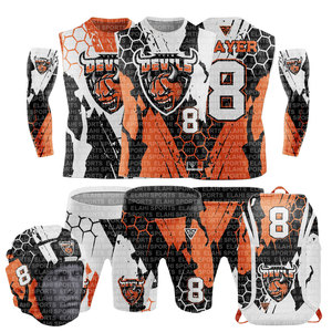 Tenues de football américain pour adultes 7v7 2026 personnalisables sans manches respirantes antibactériennes en taille plus, kit complet - Product Image 1