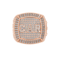 Bague Hip Hop en Or 10k Certifiée IGI avec Diamant de Laboratoire, Style Rappeur Personnalisé, Bijou Bling Glacé avec Sertissage à Griffes pour Hommes, Idéale pour les Fêtes