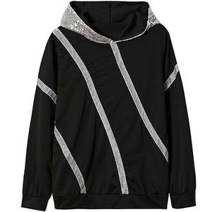 Sudadera con Capucha de Punto para Mujer, Diseño Nuevo, Elegante, con Pedrería, Talla Grande, Moderna, Bordado 3D, Brillante, Impermeable - Product Image 4