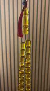 Cuentas de Oración Musulmanas de Resina Natural, Color Blanco con Amarillo Gaba, Económicas y Modernas, Tasbih Islámico - Product Image 3