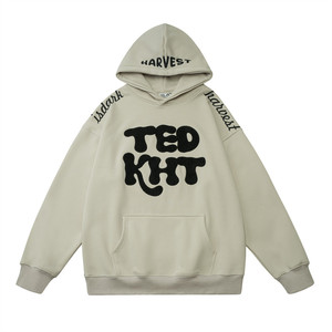 Sudadera con capucha bordada unisex Hip Hop Planet impreso Puff Fleece otoño tejido de talla grande sudaderas con capucha para mujer - Product Image 5