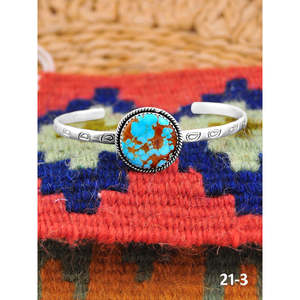 Southwest Handmade No.8 Fashion <b>Cuff</b> <b>Bracelet</b> Turquoise & Sterling <b>Silver</b> Elegant & Stylish - Product Image 1