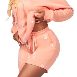 Ensembles de sweats à capuche et de shorts assortis pour femmes de haute qualité-Tenue deux pièces douce et confortable pour un confort toute la journée - Product Image 3