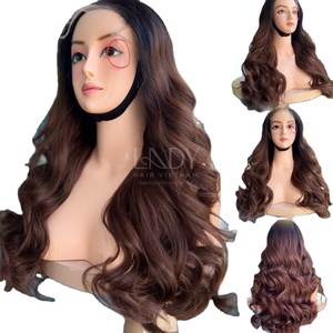 วิกผมแท้คุณภาพสูง 100% ผมเวียดนาม วิกผมหน้าผากแบบลูกไม้ ผมหยักศก - Product Image 1