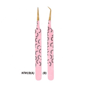 Pinzas para pestañas con punta plateada de color personalizado con etiqueta privada Pinzas para extensiones de pestañas Pinzas para pestañas con agarre de fibra - Product Image 4