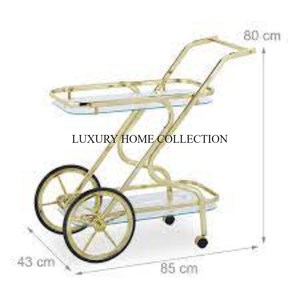 Gran Venta de carrito de servicio de metal de estilo moderno con ruedas perfecto para fiestas en casa, cafés y restaurantes al mejor precio - Product Image 6