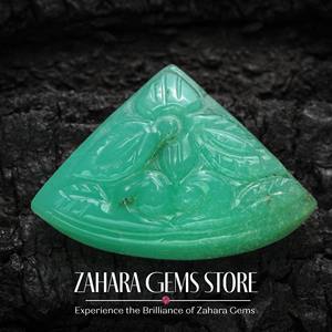 พลอยคริสโซเพรสแกะสลักด้วยมือสีเขียวไม่ผ่านการบำบัดรูปร่างแฟนซี100ชิ้นแกะสลักมือตามสั่งขนาด - Product Image 5