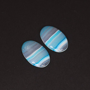 Lote de piedras preciosas ovaladas sueltas ágata azul 52.85cts par de piedras preciosas para hacer joyas piedra para pendientes - Product Image 6