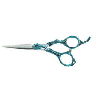 Tijeras con mango de dragón de lujo, acabado de pulido, tijeras para cortar el pelo, con soporte para los dedos fijo - Product Image 6