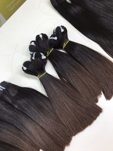 Timehair Soldes de Noël Super Double Dark Single Donor 8'' Bonestraight Remy Flat Weft Cheveux humains bruts Extensions de cheveux alignés sur la cuticule - Product Image 4