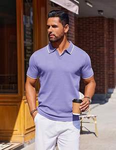 เสื้อโปโลผู้ชายมีลายทางที่กำหนดเองได้เสื้อผ้าลำลองแขนสั้นแบบคลาสสิก2025 - Product Image 3