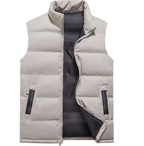 Gilet matelassé sans manches en polyester, col rabattu, grande taille, uni, doublé pour l'hiver, fin et chaud, style patchwork - Product Image 5