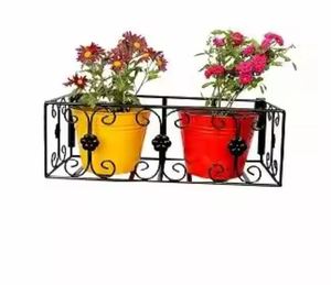 Décoration de maison et de jardin Jardinières et pots de fleurs modernes Ensemble de 2 jardinières d'intérieur et d'extérieur en bois fantaisie faites à la main - Product Image 5