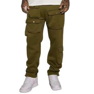 Pantalon personnalisé Pantalon de survêtement à jambes larges Pantalon de jogging en coton éponge française Pantalon de survêtement droit à taille double Pantalon de survêtement évasé pour hommes - Product Image 6