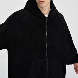 Streetwear unisexe polaire sweats à capuche avec fermeture éclair en gros haute qualité fermeture éclair blanc hommes sweats hiver veste mode - Product Image 4