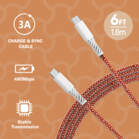 Câble USB-C vers USB-C tressé à charge rapide avec boîtier en PVC, blindé, certifié MFI, en stock pour téléphone mobile iOS, batterie externe de voiture, ordinateur