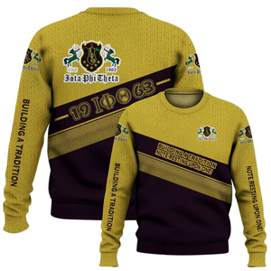 Iota Phi Theta 1963 ropa griega Chenille carta acrílico tejido suéter pulóver fraternidad ropa invierno desgaste - Product Image 6