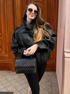 Veste d'hiver pour homme sur mesure avec logo et design propre Manteau en cuir d'extérieur à col montant et style décontracté avec tissu en toile - Product Image 5