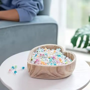 Wooden Heart Shape Bowl Multi Use Design for Kitchen Makeup <b>Kit</b> Storage Kids Play Accessory Wholesale Price with Low MOQ - Product Image 6