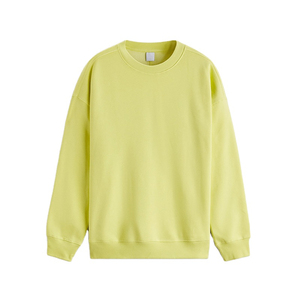 Sudadera con capucha para hombre, sudadera 100% de algodón de gran tamaño con hombros caídos, ropa de calle, sudadera lisa con cuello redondo y costilla de peso pesado para hombre - Product Image 4