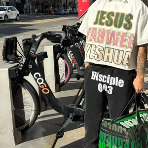 เสื้อยืดผู้ชาย คอโอ ทรงหลวม ไหล่ตก ดีไซน์สั่งทำพิเศษ ผ้าฝ้าย 100% คุณภาพพรีเมียม หรูหรา เป็นมิตรต่อสิ่งแวดล้อม - Product Image 4