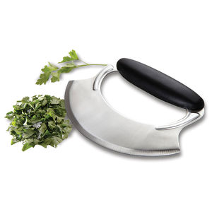 Couteau Ulu de meilleure qualité lame incurvée en acier inoxydable manche en bois hache à pizza de qualité industrielle supérieure couteau fabriqué en gros ODM - Product Image 1