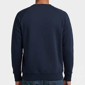 Sudadera con cuello redondo y bolsillo frontal de corte holgado, personalizada OEM/ODM, con logotipo bordado, sudaderas con capucha y sudaderas de tejido grueso. - Product Image 3