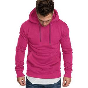 Sudadera con capucha informal para hombre, manga larga, cordón, liso, color sólido, jersey blanco - Product Image 4