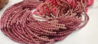 Tourmaline rose naturelle, perles rondes facettées de 2,5 mm, perles en vrac, 13 pouces de long
