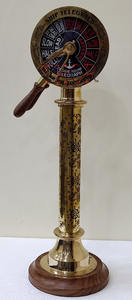 Latón vintage 24 "Telégrafo Navy Ship Engine Room Acabado de latón con base de madera - Product Image 5