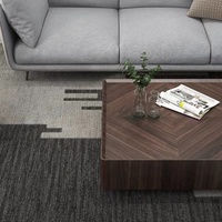 Table à thé carrée de luxe en bois massif de noyer noir, table basse de salon