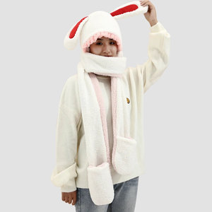 Conjunto de Bufanda y Gorro con Orejas de Conejo Multifuncional para Mujer, Invierno, Largo, Elegante - Product Image 2