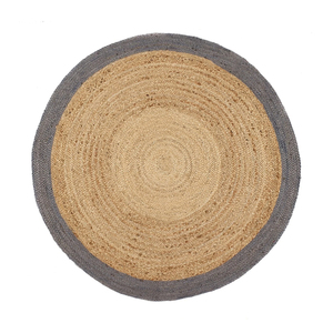 Alfombra redonda de yute Forma circular Diseño único Opción versátil para entradas Salas de juegos y soluciones decorativas de espacio pequeño - Product Image 1